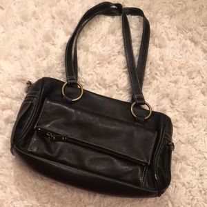 Black leather bag
